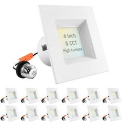12 Pack 4 Inch Square Recessed Lights