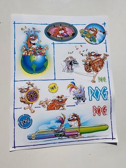 Ultra Rare 1995 World POG Federation Official Member Sticker Sheet