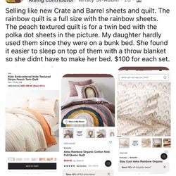 Crate and Barrell Bed Sets