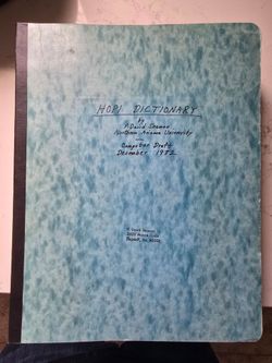 Computer draft original manuscript hopi dictionary by p. David Seaman
