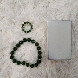 Genuine Jade And 14k Gold Set