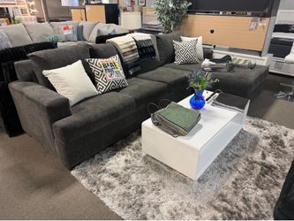 Dark Gray Fabric Sectional Sofa with Chaise customized! 🎉❤️💙