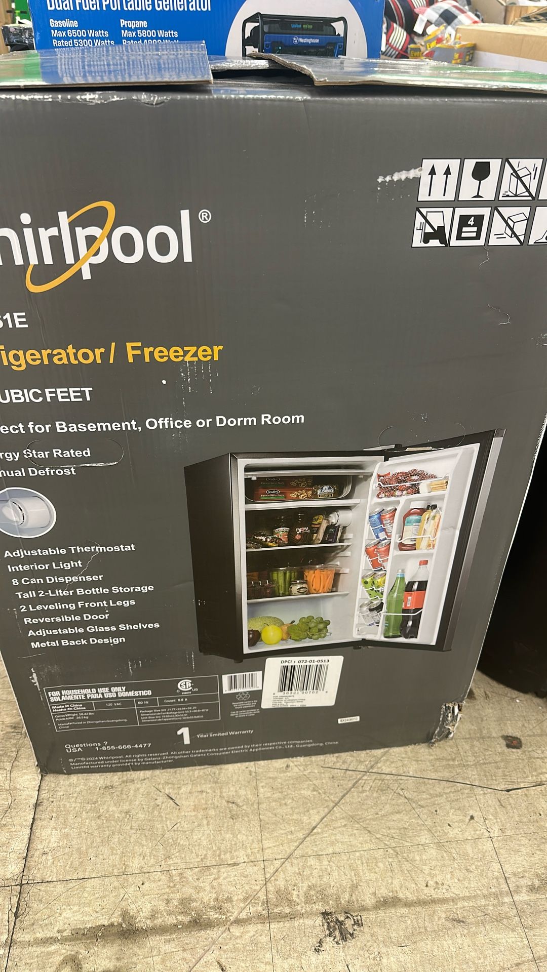 Whirlpool Refrigerator Freezer 4.3 Cubic Feet
