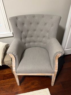 Accent Chair, Mirror, Desk,Two White Nightstands