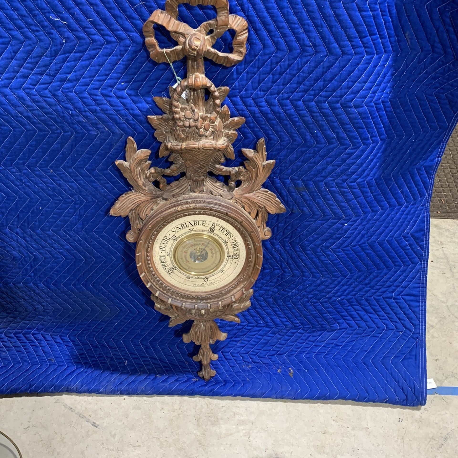 Old Barometer In Carved Wood