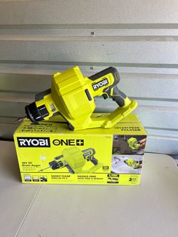 Ryobi ONE+ 18V Cordless Drain Auger with 25 ft Cable, LED Light, Auto Feed/Retract, Cable Lock, Enclosed Drum (Tool Only)
