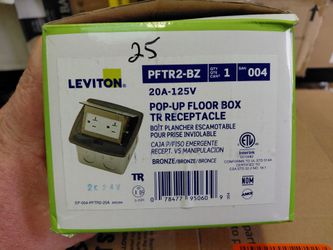 Leviton pop up electrical floor box with outlet in bronze