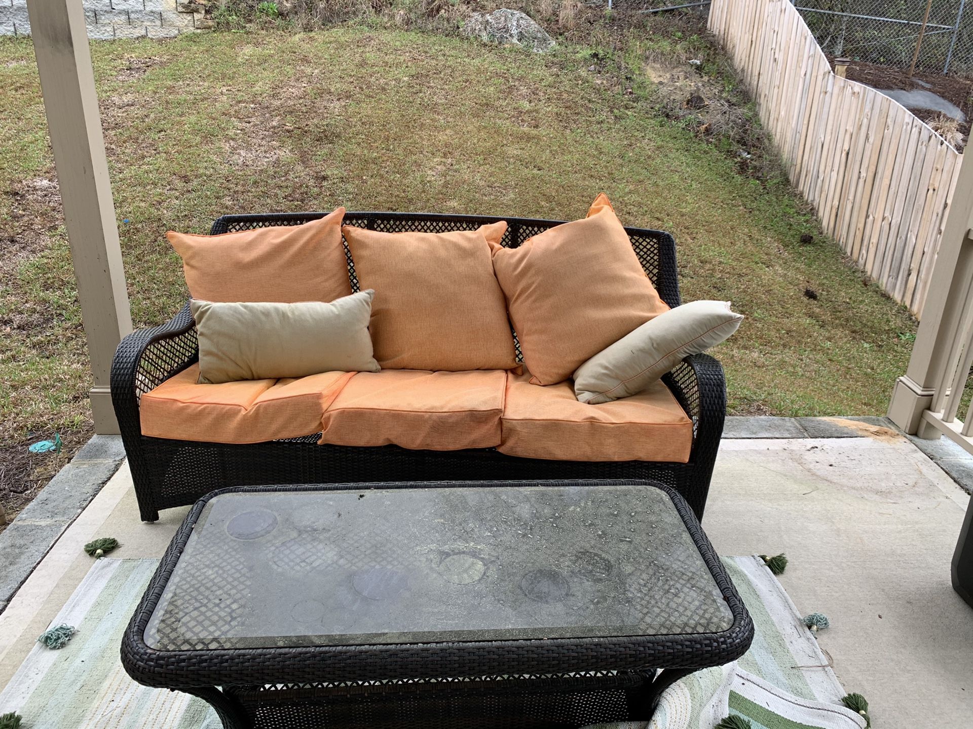 Patio couch and table