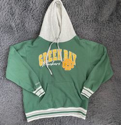 Men Size XL Mitchell & Ness Green Bay Packers Pullover Hoodie NFL Green Yellow