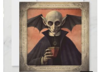 Vampire Halloween Party Invitation Card