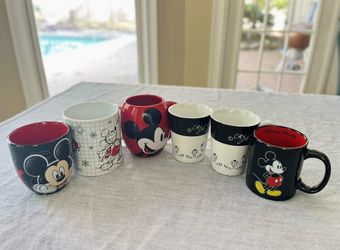 Disney Mickey Mouse Mugs (lot of 6), New Condition