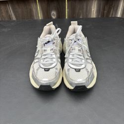 Nike Women's Silver & Black V2k Run Shoes (Size 9)