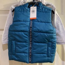 New Calvin Klein Boys 3 Pcs Vest Set Blue Colorsize  2T