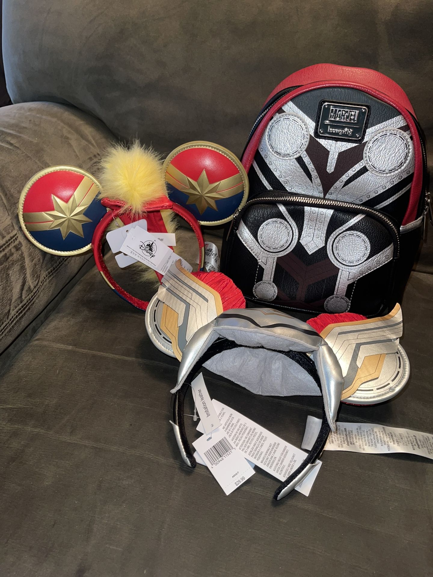 Disney Parks Marvel Loungefly Backpack And Ears Lot
