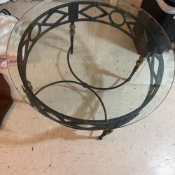 Negotiable, Price Iron Table With Glass Top