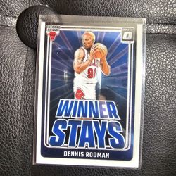 DENNIS RODMAN BULLS OPTIC WINTER STAYS PANINI NBA SPORTS CARD!