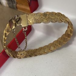 Pulsera Gold Fillet Tejido Joyería Antigua 