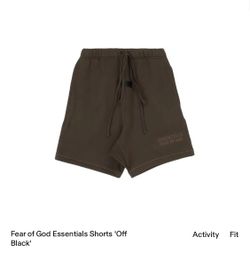 Essentials Off Black Shorts