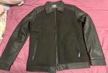 Mens medium Leather Zip-Up Jacket