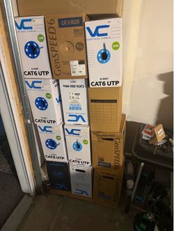 Boxes of Cat6 cables