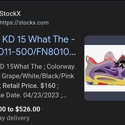 These are the Nike KD 15 "What The" men's basketball shoes. 