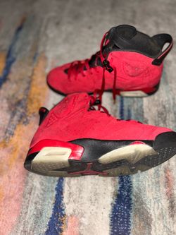 Air Jordan 6 Red Suede High-Top Sneakers