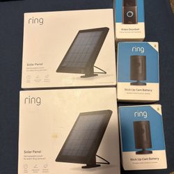 Ring: Doorbell Camera, Two “stick Up Cam” Cameras W/ Two Solar Panels. 