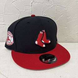MLB New Era Boston Red Sox Navy Blue Red Brim Patch 9fifty SnapBack Hat