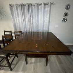 Wood Table With 4 Chairs 