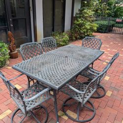 Outdoor Furniture. Solid Aluminum Dining And Patio Sets (NEVER RUSTS!). With Outdoor Cushions