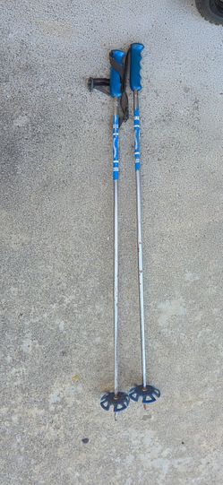Vintage Continental Ski Poles 112 CM – Made in USA – Blue Retro Decor