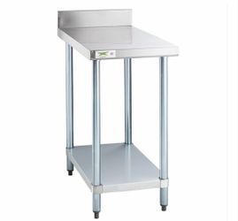 Regency 36" x 18" 18-Gauge 304 Stainless Steel Equipment Filler Table with Backsplash and Galvanized Undershelf