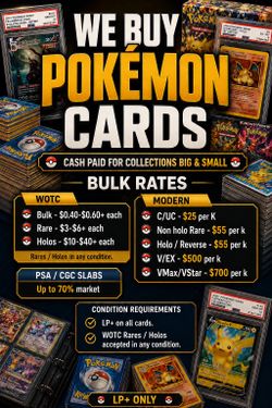 Buying Pokémon Cards | Cash Offers on Bulk, Vintage & Graded Cards
