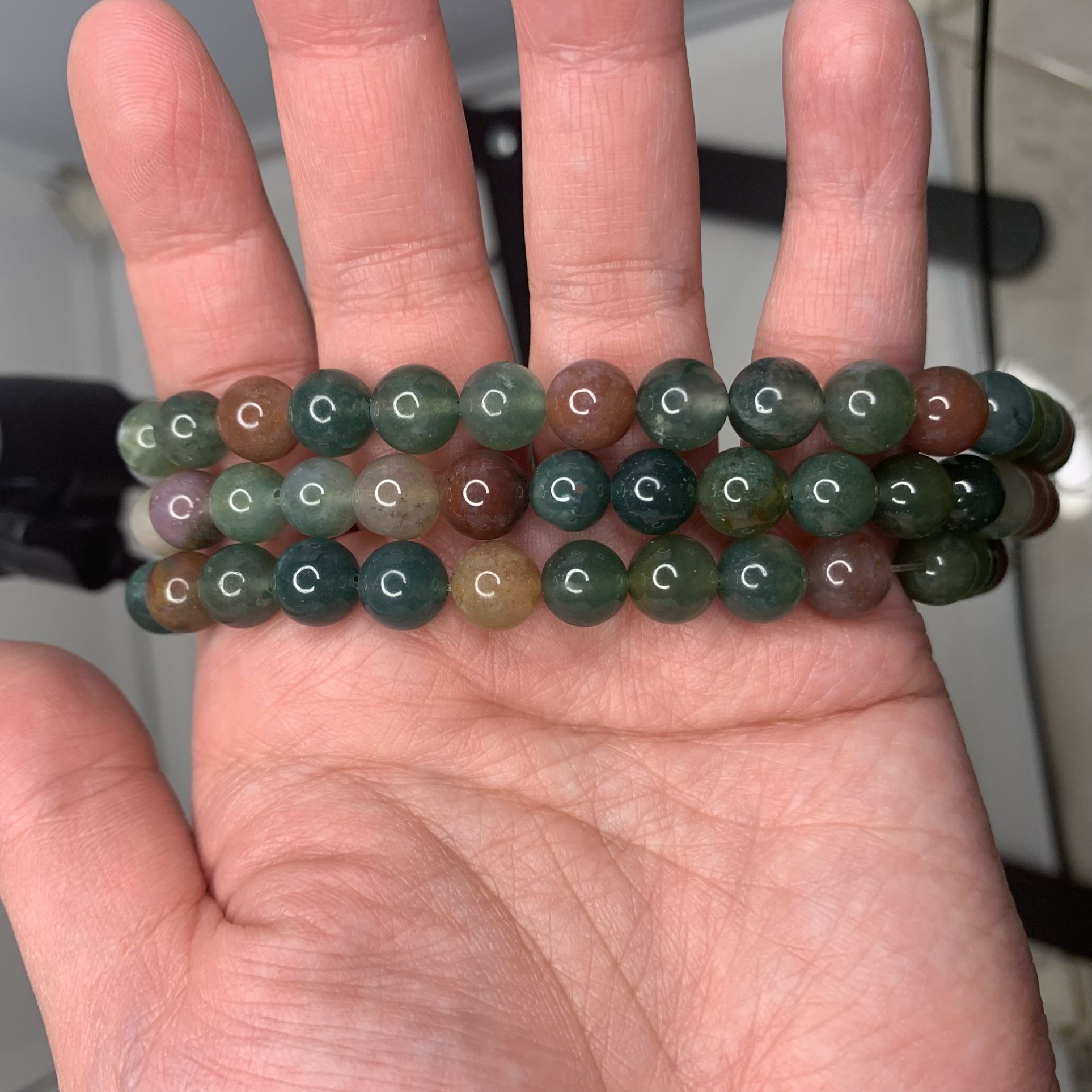 Natural Indian Agate 3As-4As 8mm Loose Beads (1 Strand/15”-16”)