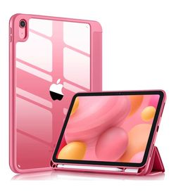 Pink iPad Case with Clear Back and Stand