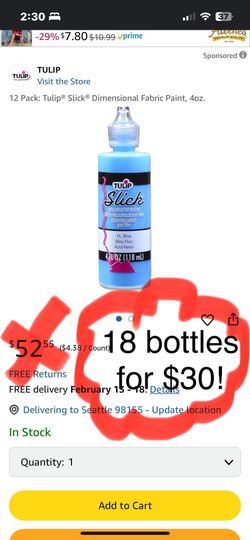 18 NEW Bottles Of Slick Dimensional Fabric Paint