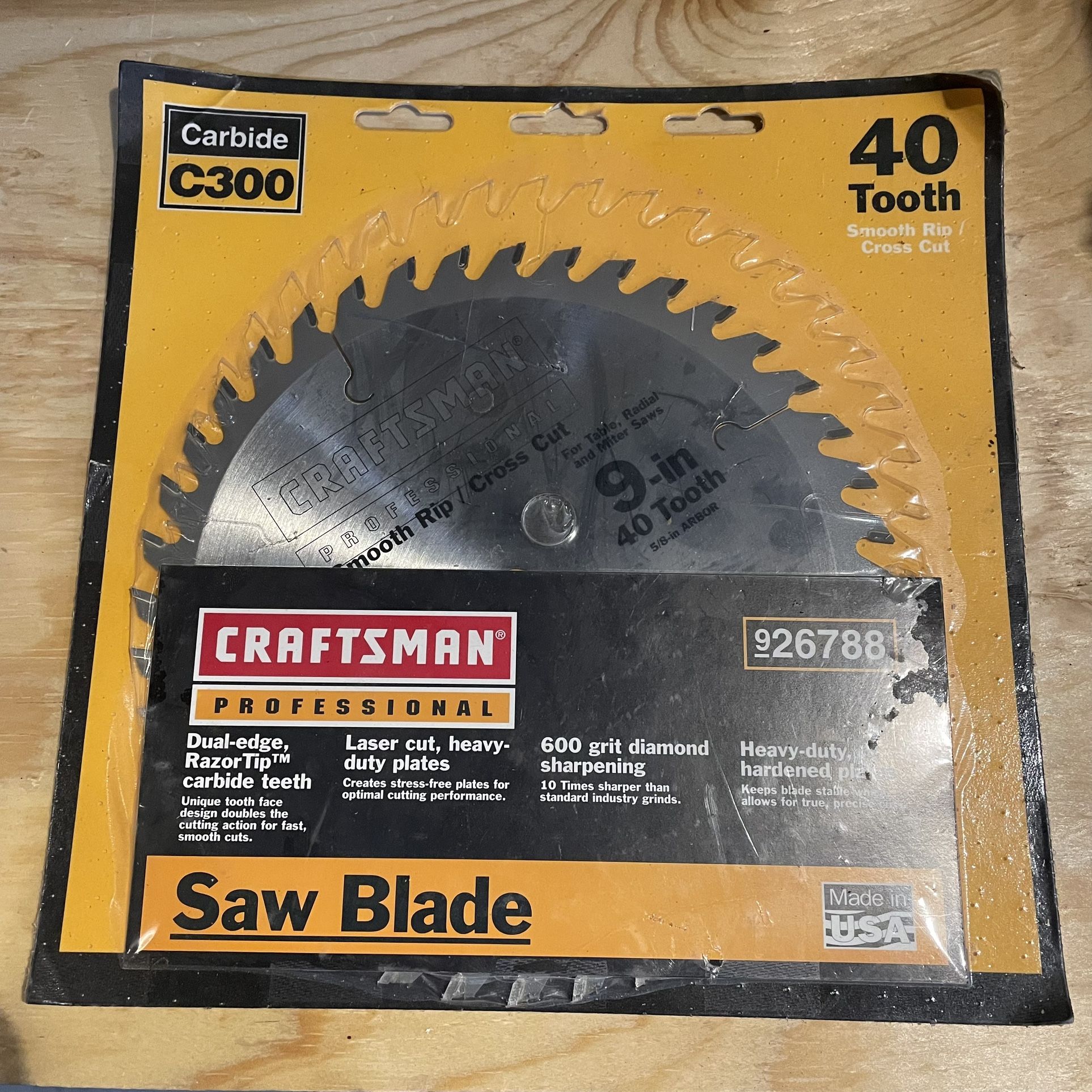 Craftsman Professional 9” Carbide Teeth C300 40 Teeth Saw Blade