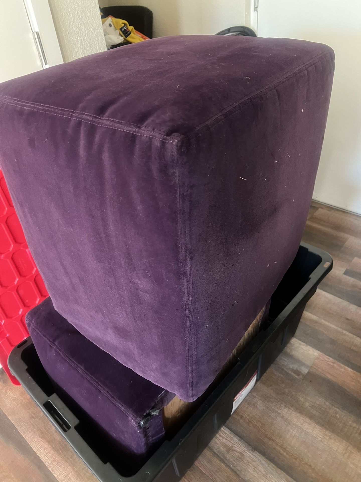 Purple Cube Ottoman