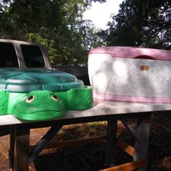Little Tykes Turtle Sandbox  and Little Tykes Pink Toybox