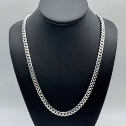New Jewelry .925 sterling silver Cuban link chain necklace 22” 7.00mm