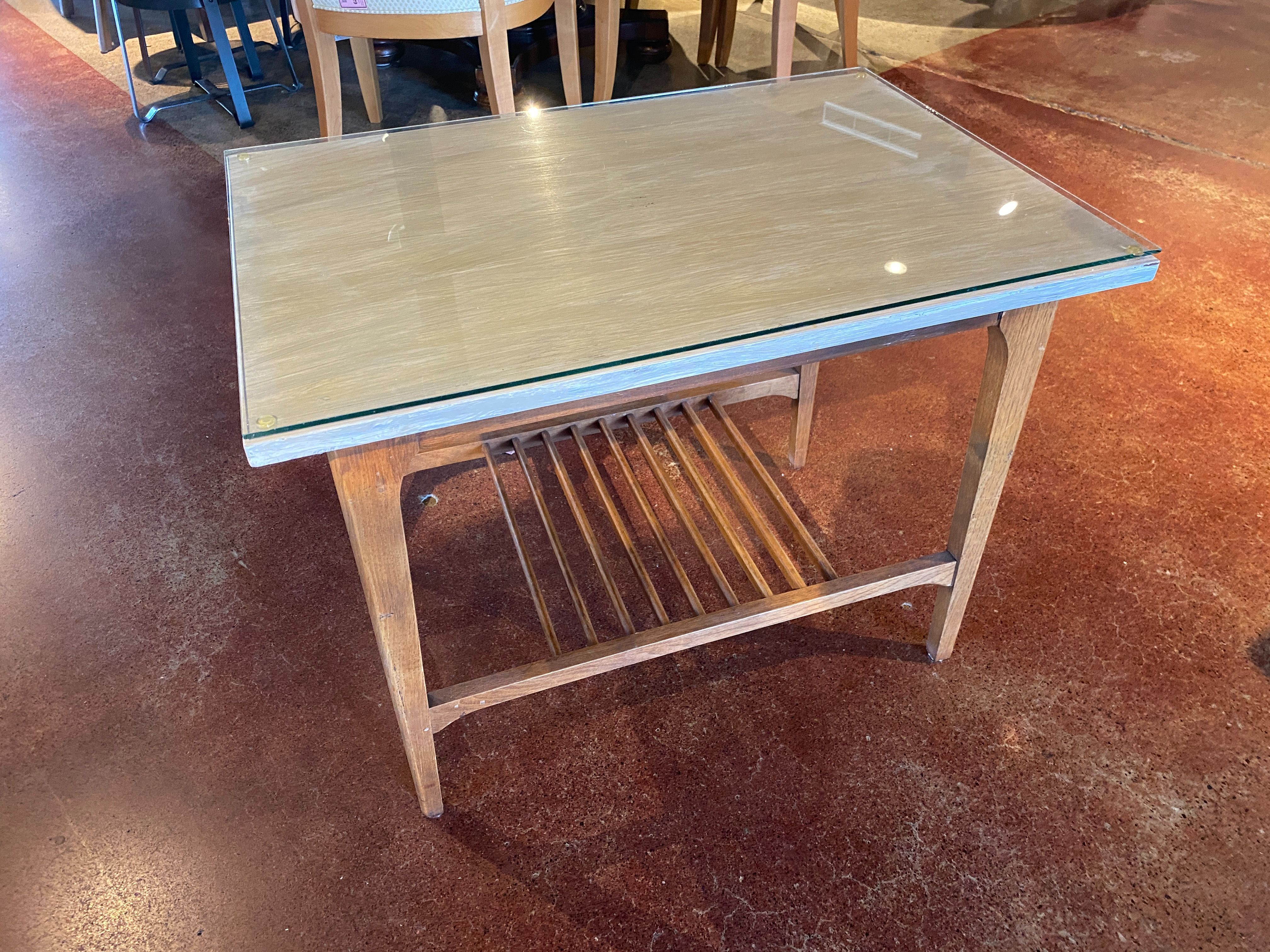 MCM End Table with a Grey Washed Top
