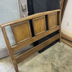 Full Size Real Wooden Bed Frame Set 