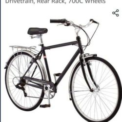 Schwinn Wayfarer Adult Bike Hybrid Retro-Styled Cruiser, Step-Over or Step-Through Frame Option, 7-Speed Drivetrain, Rear Rack, 700C Wheel