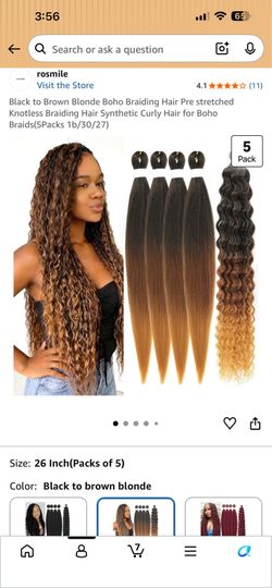 26in Black to Brown Blonde Boho Braiding Hair