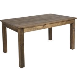 Flash Furniture Hercules 60" x 38" Rectangular Rustic Solid Pine Dining Table,Antique Farmhouse