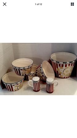 Popcorn 7 piece ceramic set- FIRM PRICE