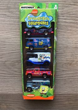 Spongebob Squarepants Matchbox 5 Car Set NIB
