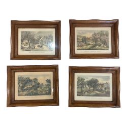 American Homestead Four Seasons Framed Prints Set