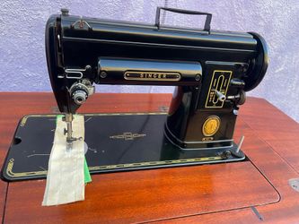 VINTAGE MID CENTURY MODERN SEWING MACHINE CABINET SINGER MODEL 301 COMPLETE WORKS PERFECT 1 OWNER