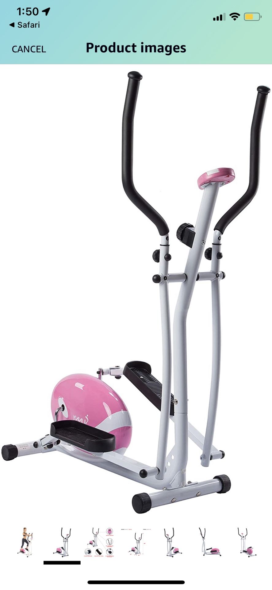 Sunny Health Pink Elliptical